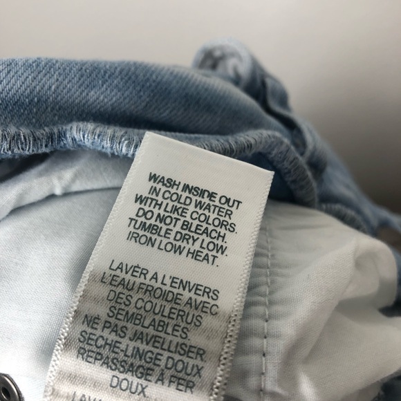 Frame Denim shorts scalloped edge high rise wright light wash casual summer - Picture 8 of 10